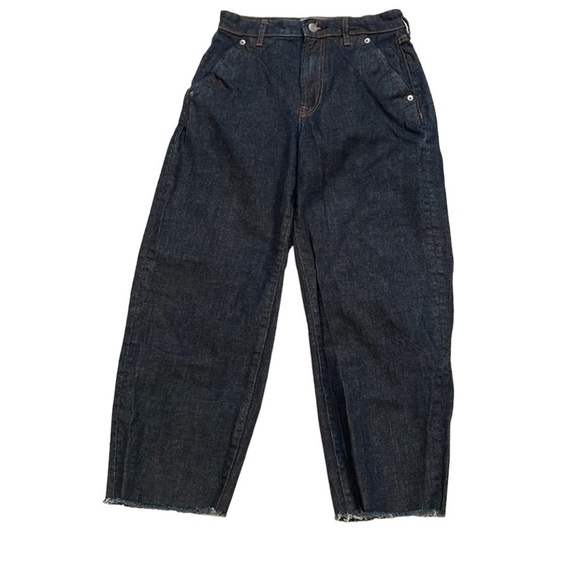 Everlane The Arc High Straight Leg Jeans in Indigo Raw Hem Size 26 - Picture 3 of 10